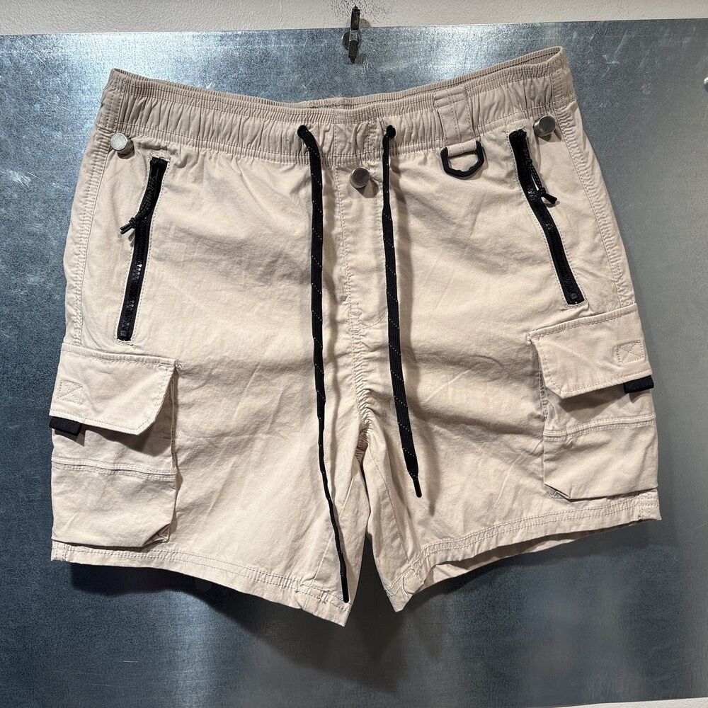 Aeropostale Tech Utility Cargo Jogger Shorts Stretch Beige Men’s XS 6" 28" Waist - Picture 2 of 16